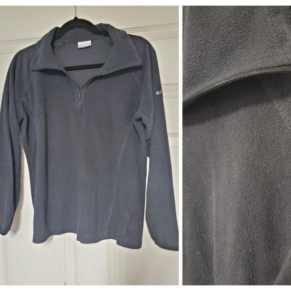 Large Black Columbia Mircrofleece 1/4 zip pullover - Picture 1 of 1